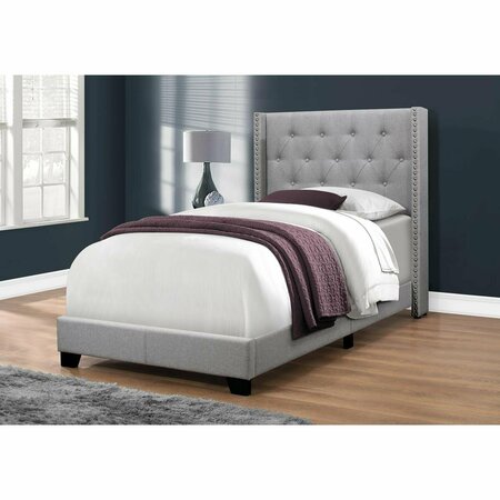 DAPHNES DINNETTE Linen with Chrome Trim Bed, Grey - Twin Size DA2444484